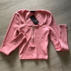 Pink Zip Up Long Sleeve